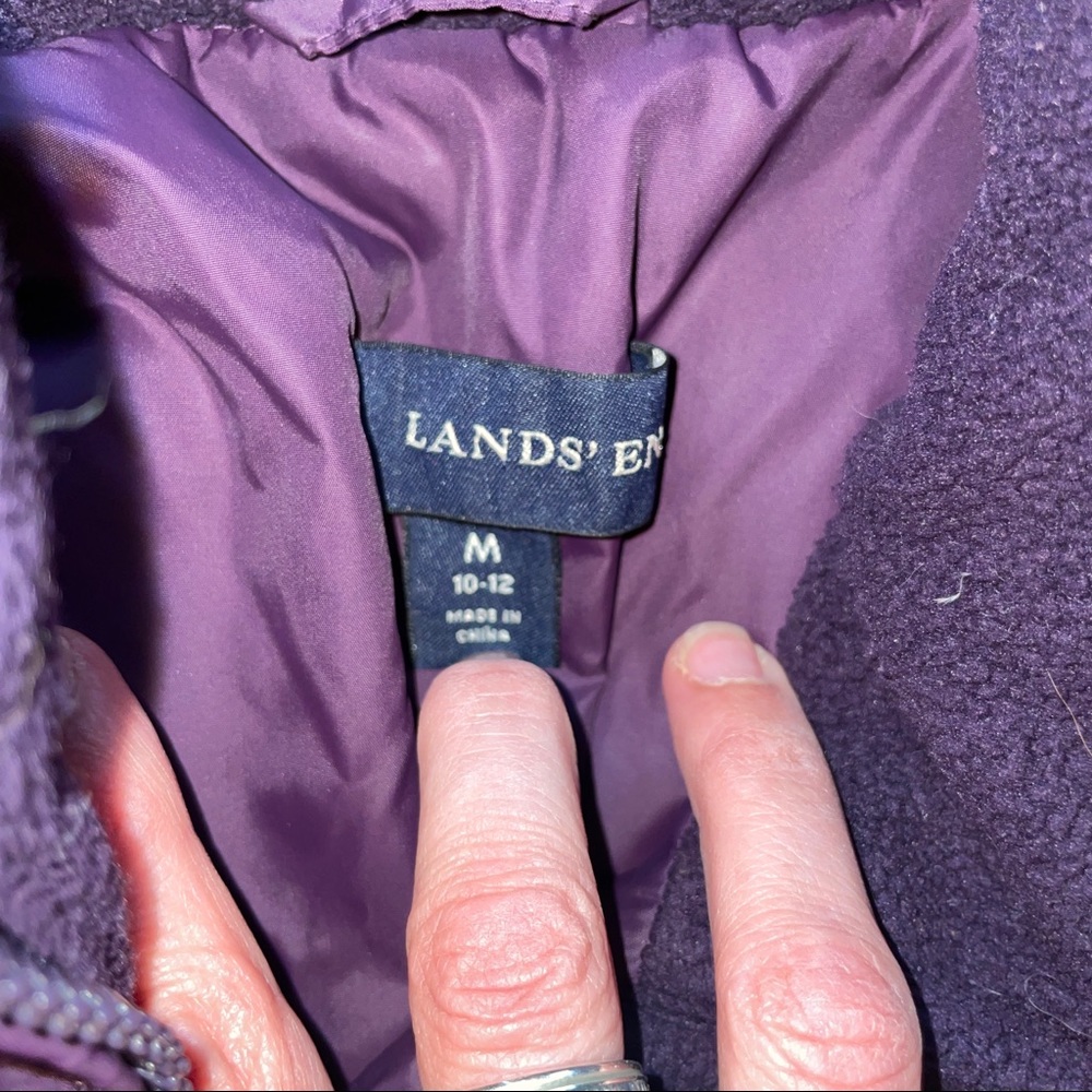 Land’s End BlackBerry Purple Quilted Puffer Down Feathers Jacket Coat - Picture 2 of 9
